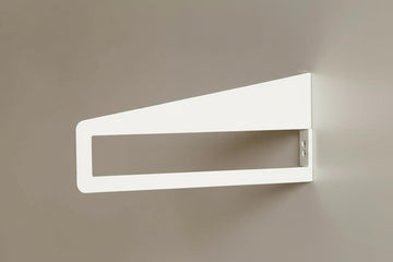 Modern Floating Wall Shelf with Metal Bracket, 60-120 cm Length, White and Wood