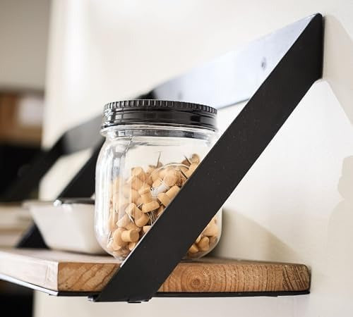 Wall-Mounted Shelf with Iron Frame and Fir Wood, Multiple Sizes, Aged Wood with Iron Finish (30 INCH)