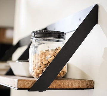 Wall-Mounted Shelf with Iron Frame and Fir Wood, Multiple Sizes, Aged Wood with Iron Finish (30 INCH)