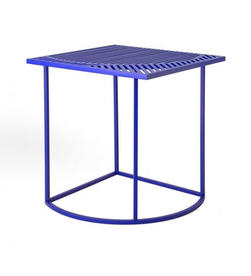 Modern Steel Side Table, 40 x 40 x 42.5 cm, Indoor/Outdoor Use, Blue, Set of 2 (Blue)