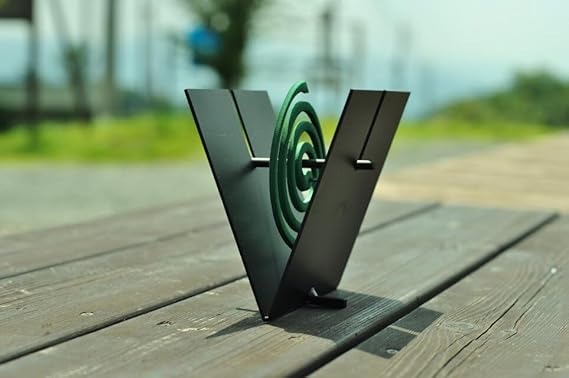 Mosquito Coil Holder, Iron, Matte Black, 15 x 10 x 14.5 cm