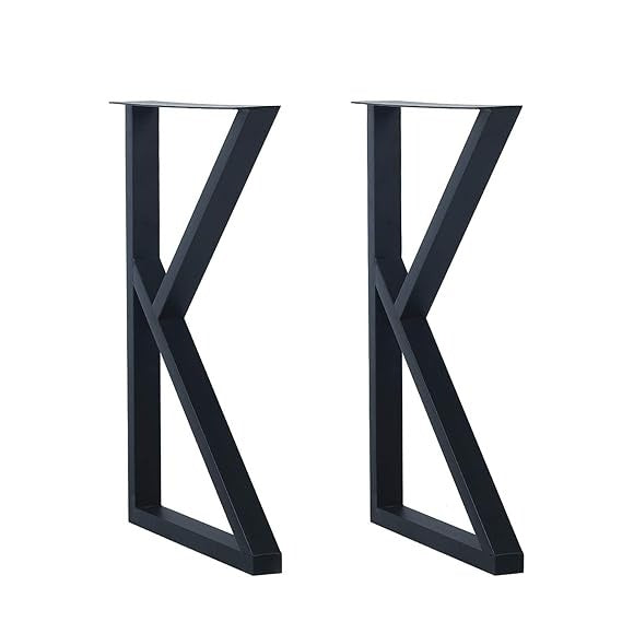 2 Pcs Furniture Legs Rustic Decory K Shape Table Legs,Heavy Duty Metal Desk Legs,Dining Table,Industrial Modern, DIY Iron Bench(H28”xW17.7”)