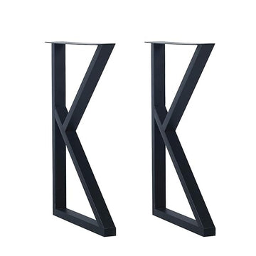 2 Pcs Furniture Legs Rustic Decory K Shape Table Legs,Heavy Duty Metal Desk Legs,Dining Table,Industrial Modern, DIY Iron Bench(H28”xW17.7”)
