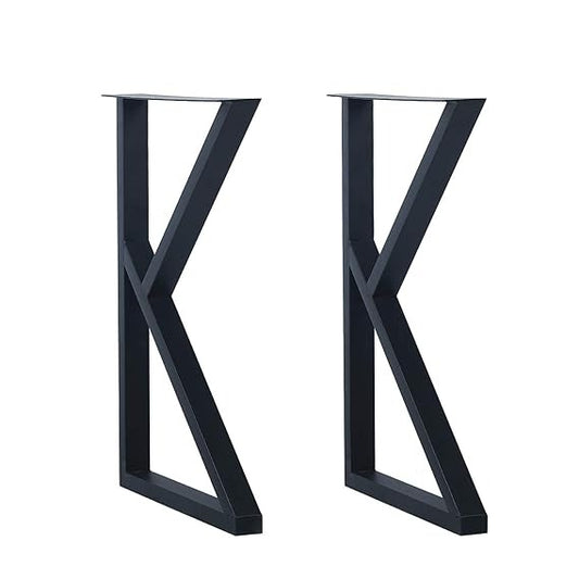 2 Pcs Furniture Legs Rustic Decory K Shape Table Legs,Heavy Duty Metal Desk Legs,Dining Table,Industrial Modern, DIY Iron Bench(H28”xW17.7”)