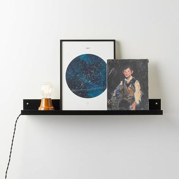 Heavy Duty Wall Mounted Metal Bookshelf | CD DVD Storage Display for Home | Set of 2 | Black