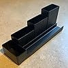Multi-Compartment Desk Organizer, Black Metal, 28x9x12 cm, 4 Upright Slots with Front Tray, Professional Office Stationery Storage
