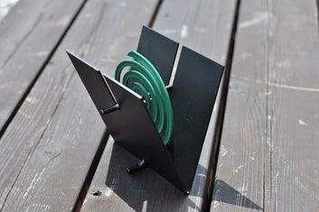 Mosquito Coil Holder, Iron, Matte Black, 15 x 10 x 14.5 cm