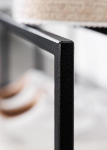 Minimalist Wire Shoe Bench, 3-Tier Storage Rack with Table Top, Black Metal Frame