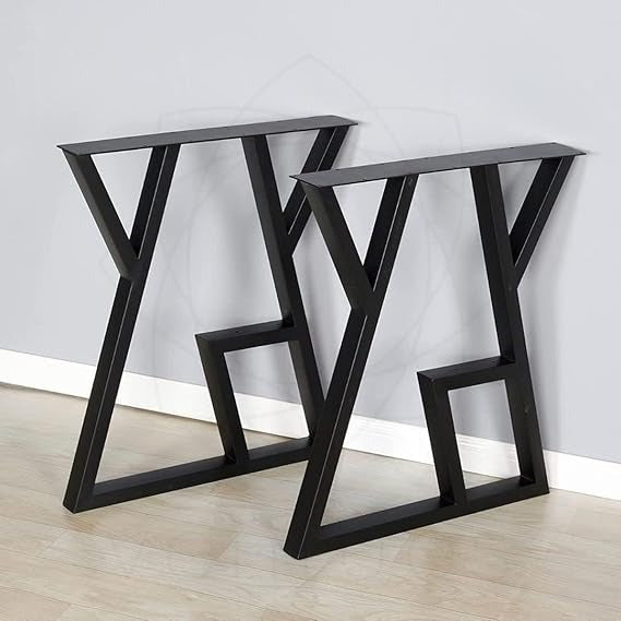 Metal Legs for Table, Dining Table Legs for Kitchen Modern Industrial Style - Set of 2. (A Shape)