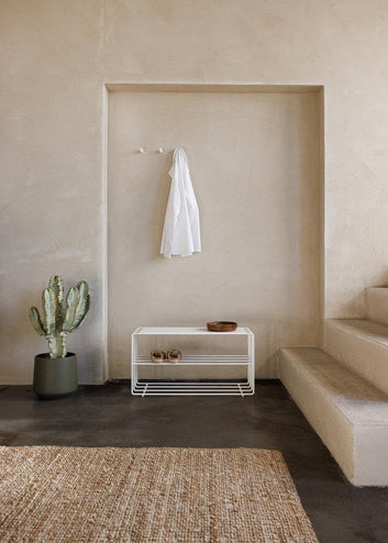 Modern Metal Shoe Rack with Storage Shelf, 80 cm x 30 cm x 41 cm, Black, 90 kg Capacity (WHITE)