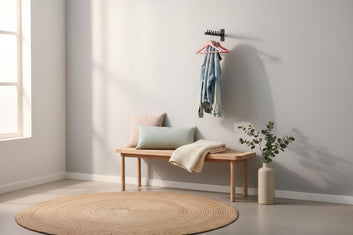 Wall-Mounted Metal Hook Rack, Black, Heavy-Duty Steel Construction, 5 KG Load Capacity