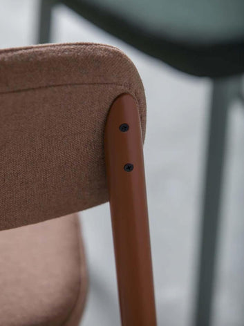 Residence Chair, Stackable Dining Chair with Fabric Upholstery, 77 cm Height, Black (Brick RED)