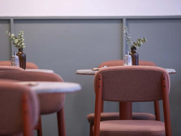 Residence Chair, Stackable Dining Chair with Fabric Upholstery, 77 cm Height, Black (Brick RED)