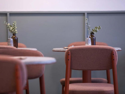 Residence Chair, Stackable Dining Chair with Fabric Upholstery, 77 cm Height, Black (Brick RED)