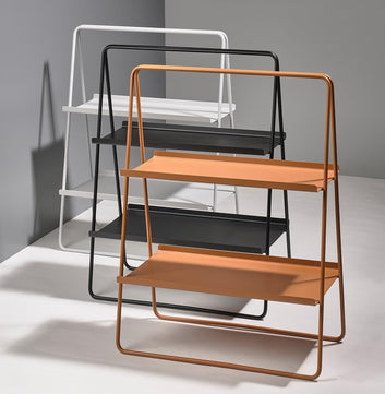 2-Tier Metal Storage Shelf, 91.44 cm Height, Black Steel A-Frame Display Stand (Matte Black)