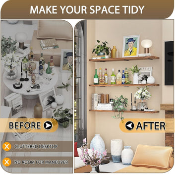 Heavy Duty Floating Shelf Brackets 10 Inch for 2×4” Wood Stud, 4 Pack L Brackets for Shelves or Shelving, Black Coated Metal with 60 KG. Load Capacity and Easy Installation (10 INCH)