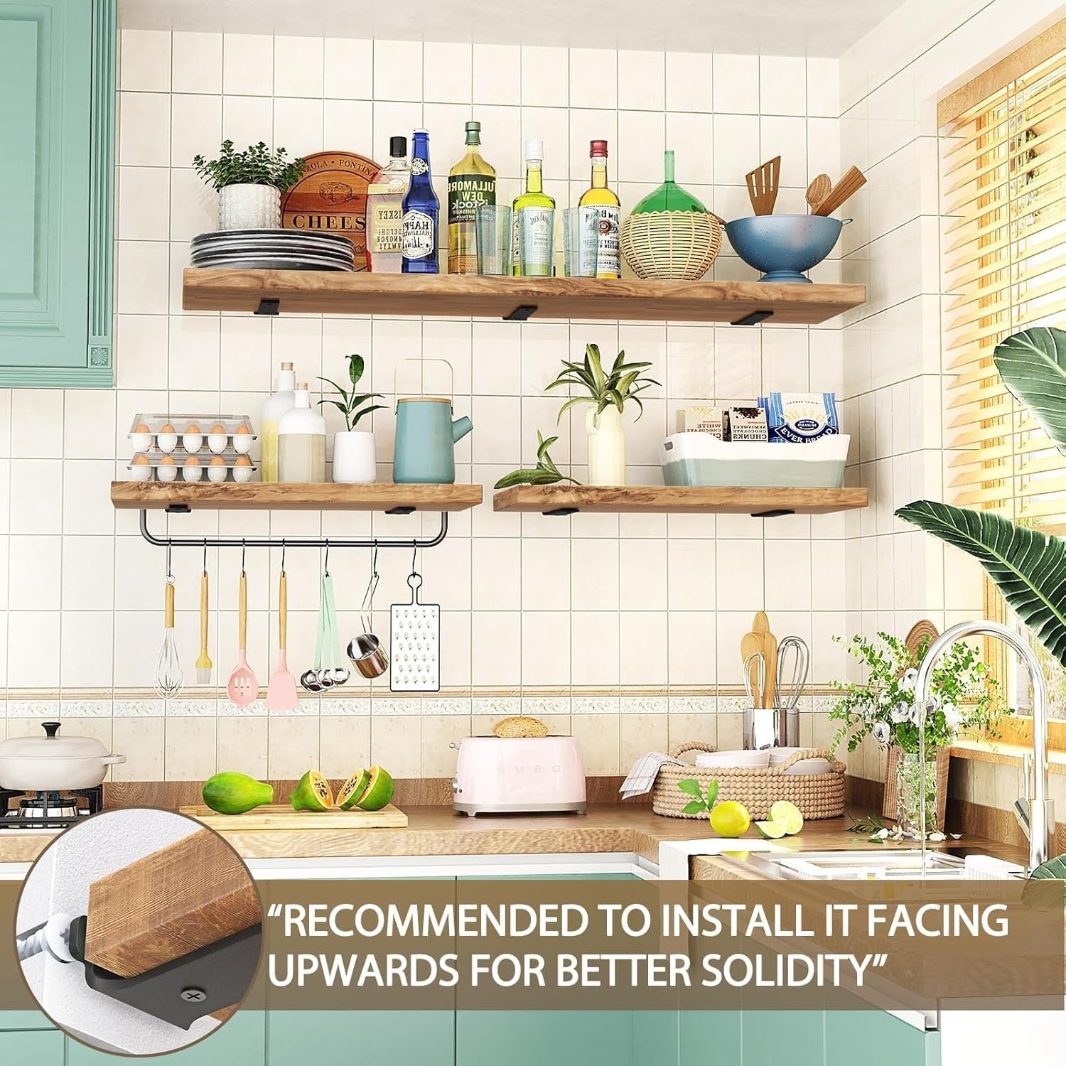 Heavy Duty Floating Shelf Brackets 10 Inch for 2×4” Wood Stud, 4 Pack L Brackets for Shelves or Shelving, Black Coated Metal with 60 KG. Load Capacity and Easy Installation (10 INCH)